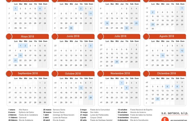 Aprobado el calendario de días inhábiles de 2018